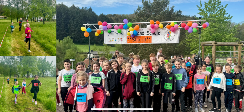 Collage vom Spendenlauf 2024 auf dem Schulgelände